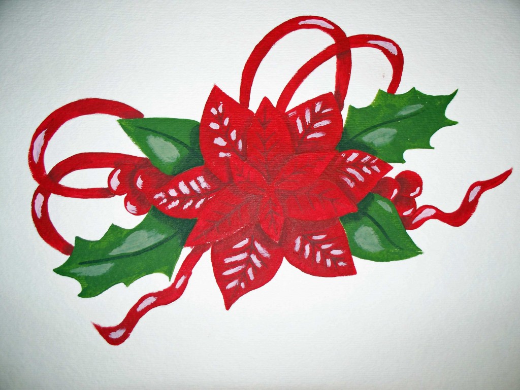 How to Paint a Poinsettia
