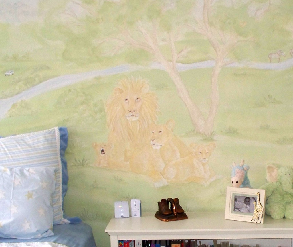 lion family mural
