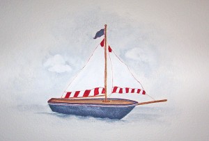 Antique Toy Sailboat Mural