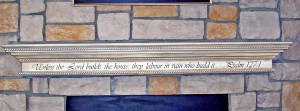 Painted Lettering on Mantel