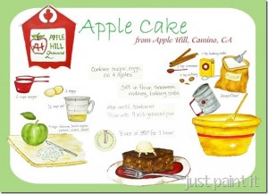 Apple Cake Recipe Illustration