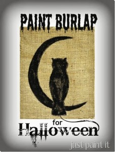 Paint Burlap for Halloween