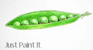 watercolor peas