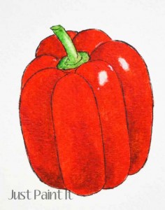 watercolor red pepper