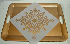 Stenciled Serving Tray