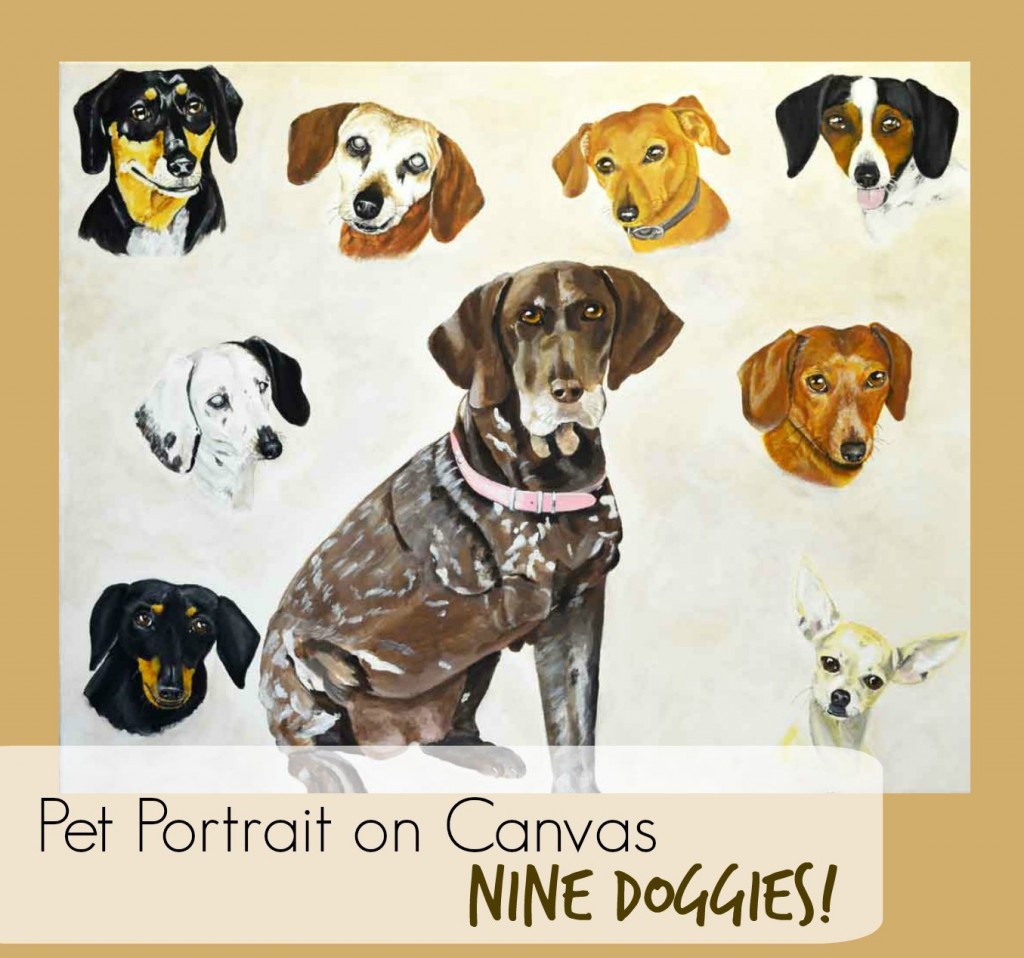 Pet Portrait of 9 dogs