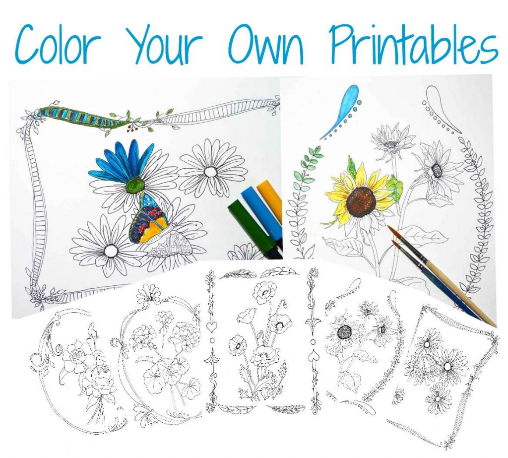 color your own printables - Just Paint It Blog
