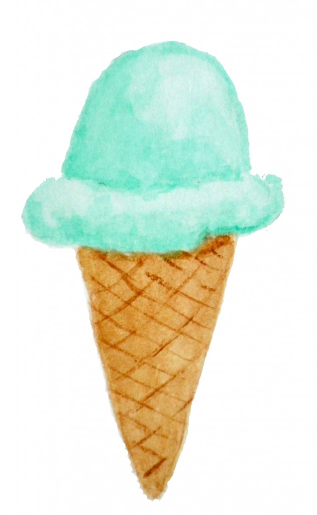 ice cream cone watercolor