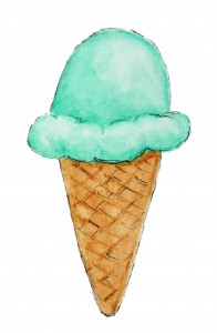ice cream cone watercolor