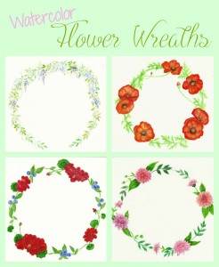 watercolor flower wreaths