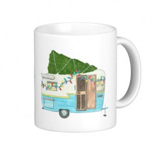 vintage camping trailer Christmas mug