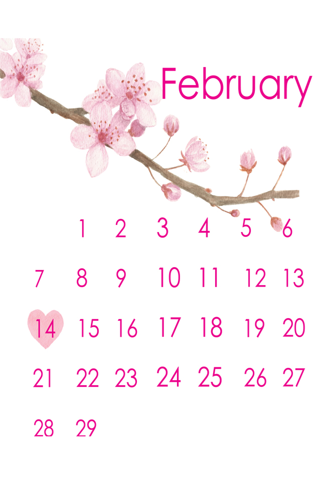 cherry blossom watercolor calendar