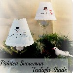 painted snowman tealight shade