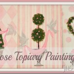 Pink Rose Topiary Paintings