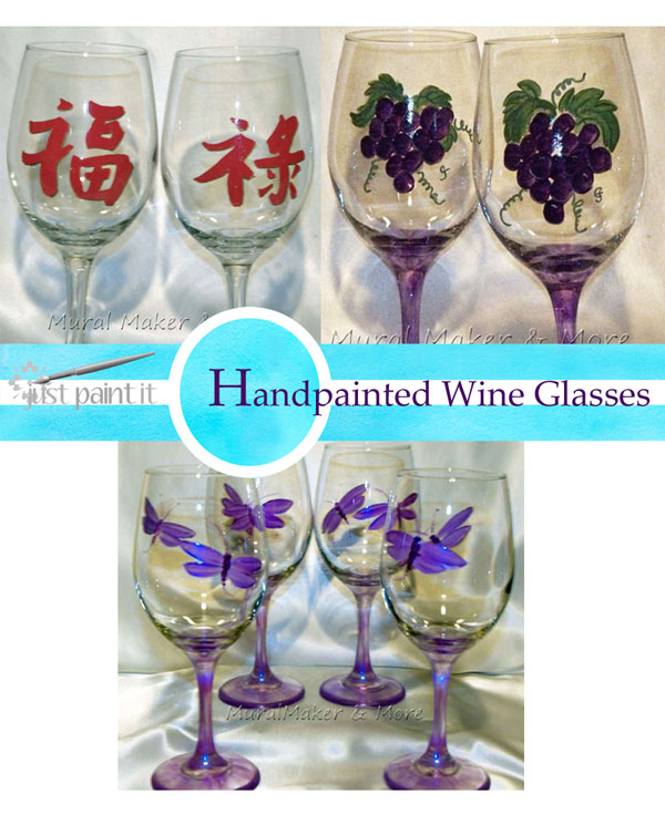 Handpainted Wine Glasses